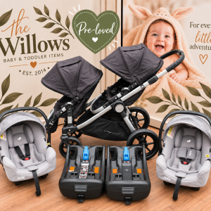 Pre-Loved City Select Twin Jogger with Car Seats and Isofix Bases
